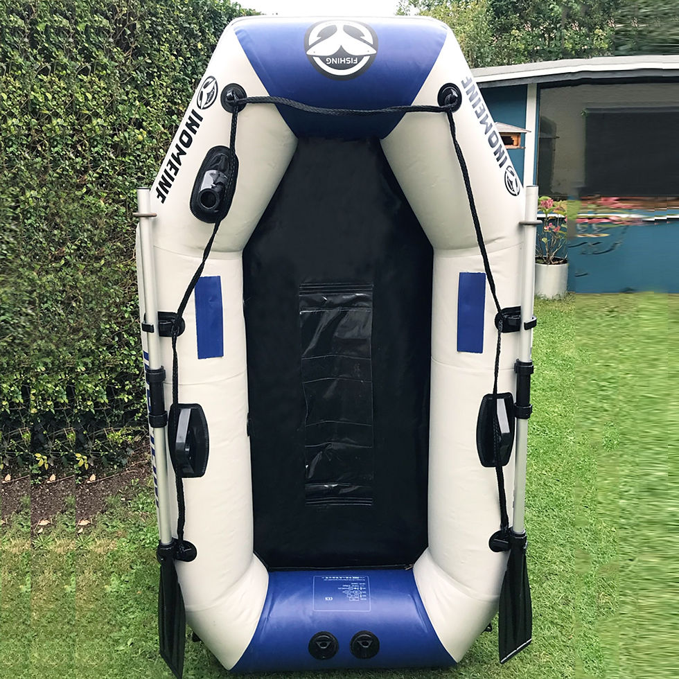 Miniature : 175-260cm Inflatable Boat Fishing Kayak PVC Wear-resistant Foldable Air Rowing f