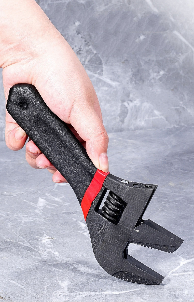 Miniature : 1 Pcs 6/8” Short Handle Adjustable Wrench Oversized Open Bathroom Wrench Mini 
