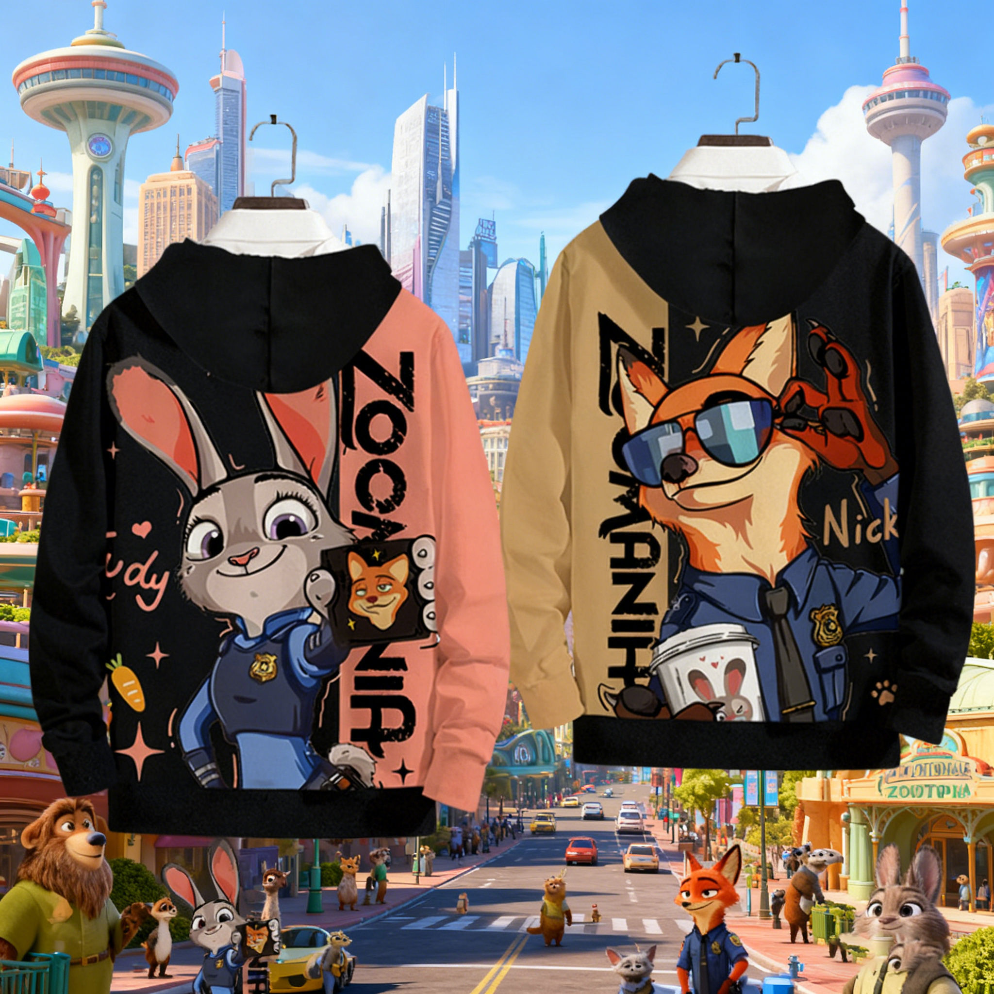 Hot Sale Zootopia 2 Sweatshirt, Officer Judy Hopps Nick Wilde Hoodie, Unisex Cou
