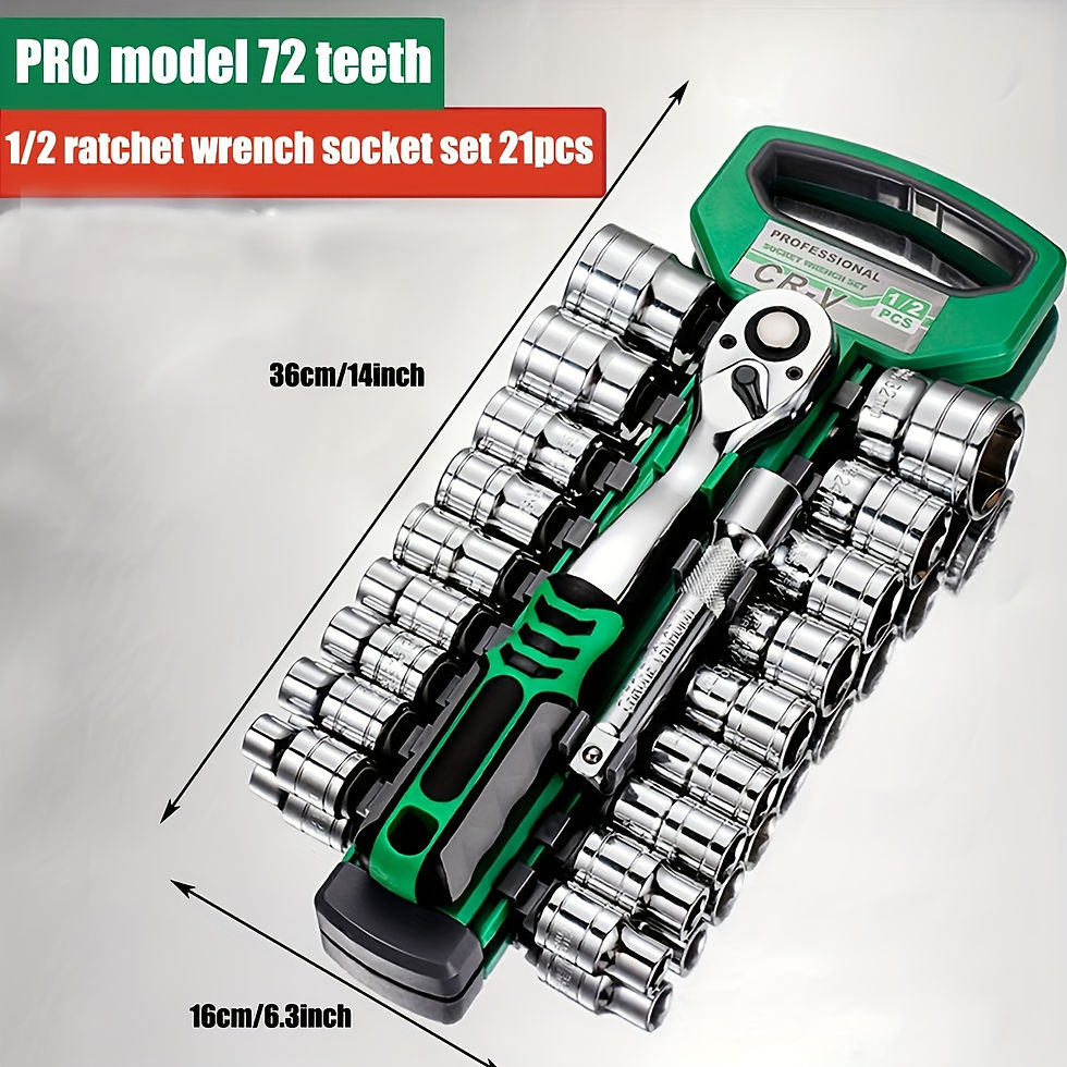Miniature : 72 Tooth 12 Piece Ratchet Wrench Socket Set 1/4 "-3/8" -1/2 "Metric Set Automoti