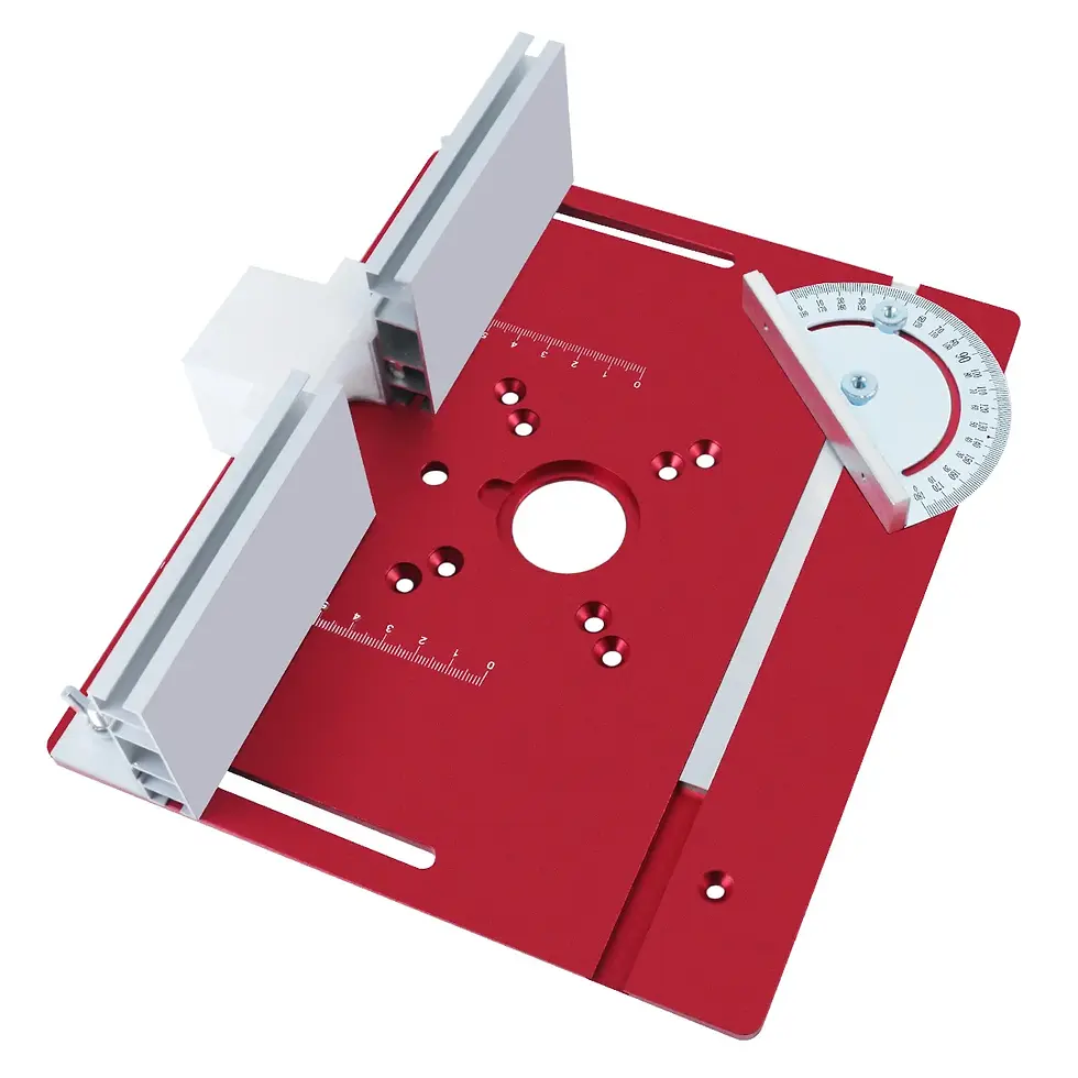 Miniature : Woodworking Router Lift Kit - Aluminum Router Table Insert Plate W/ Miter Gauge 