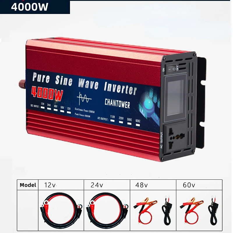Miniature : Pure Sine Wave Inverter DC 12V/24V/48V/60V/72V to AC 220V/110V 1000W 2000W 3000W
