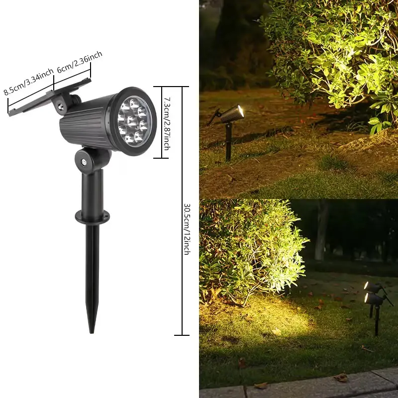 Miniature : Solar Landscape Lights 9LED Adjustable In-Ground Wall Spotlight IP65 Waterproof 