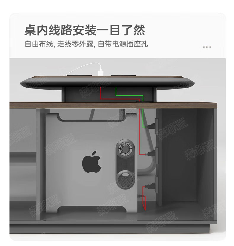 Miniature : Computer Adjustable Office Desks White Luxury Modern Portable Office Desks Compu