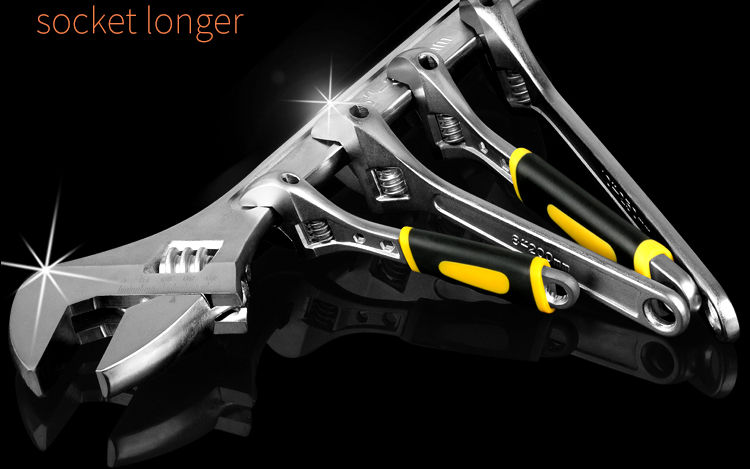 Miniature : Free shipping Large Opening Adjustable Spanner Monkey Wrench Adjustable Angle Sl