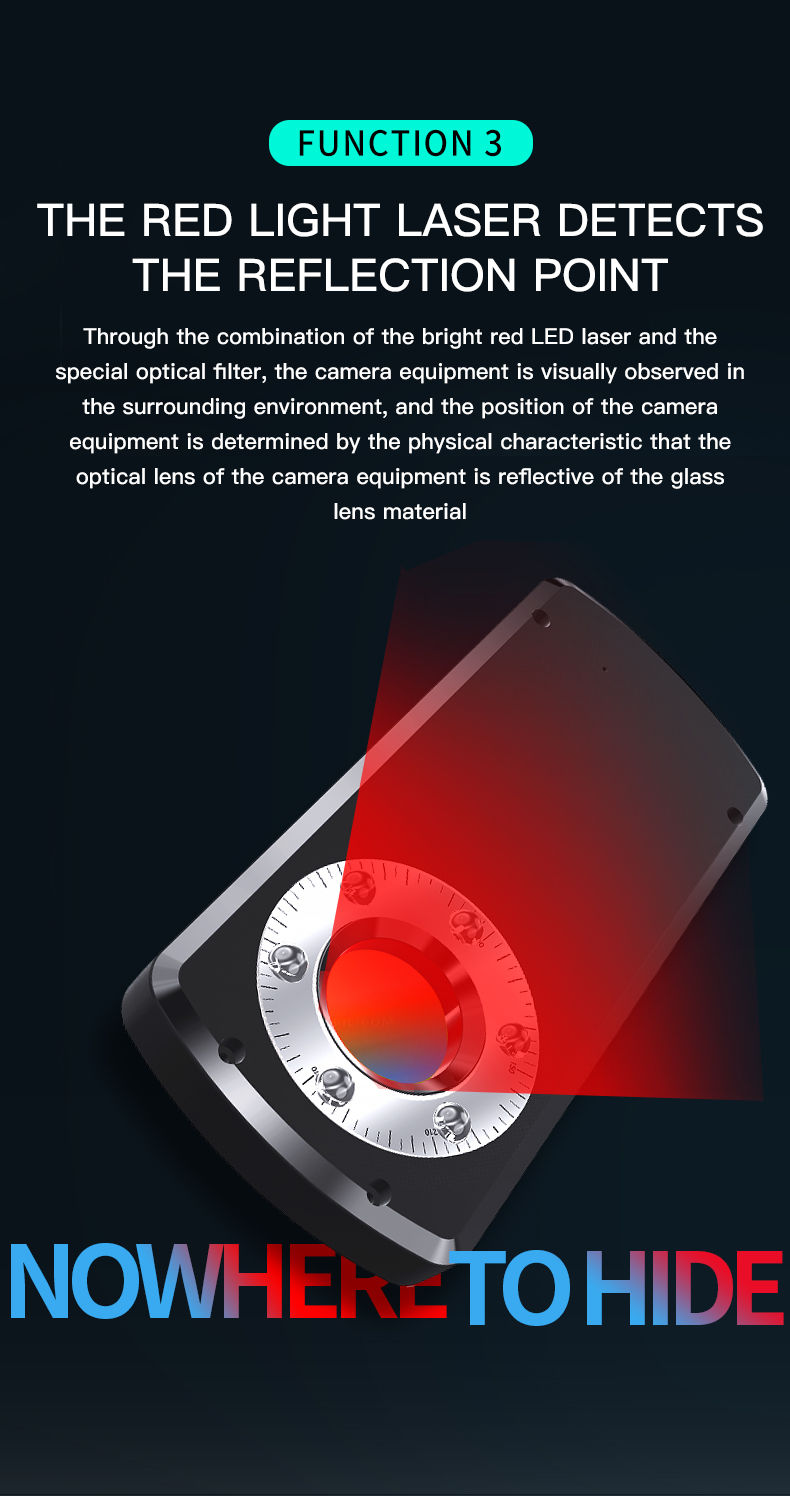 Miniature : Newest Anti Spy Detector Portable Pinhole Hidden Lens Detect Gadget for GPS Trac