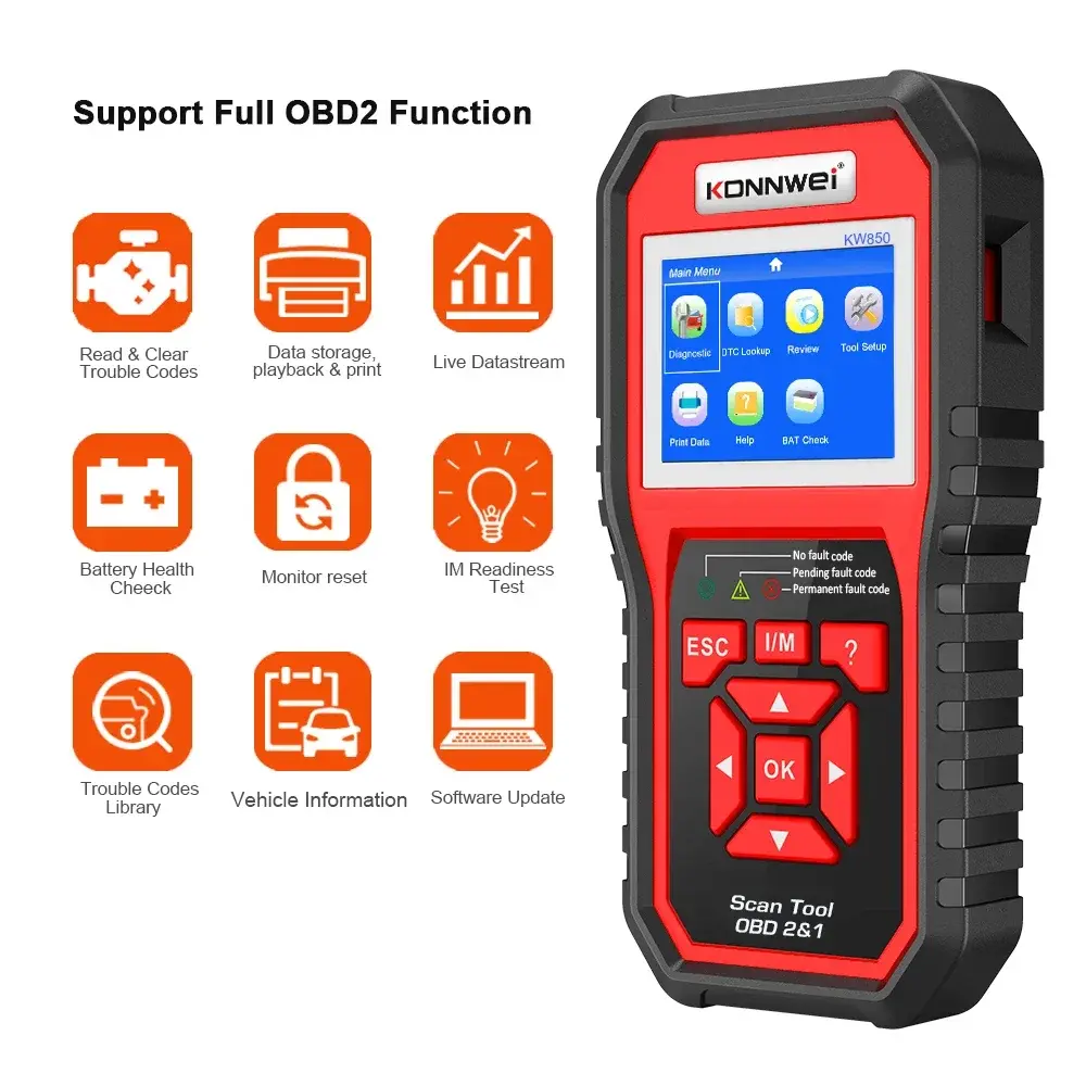 OBD2 ODB2 Scanner Auto Diagnostic Scanner KONNWEI KW850 Full Function Car Diagno