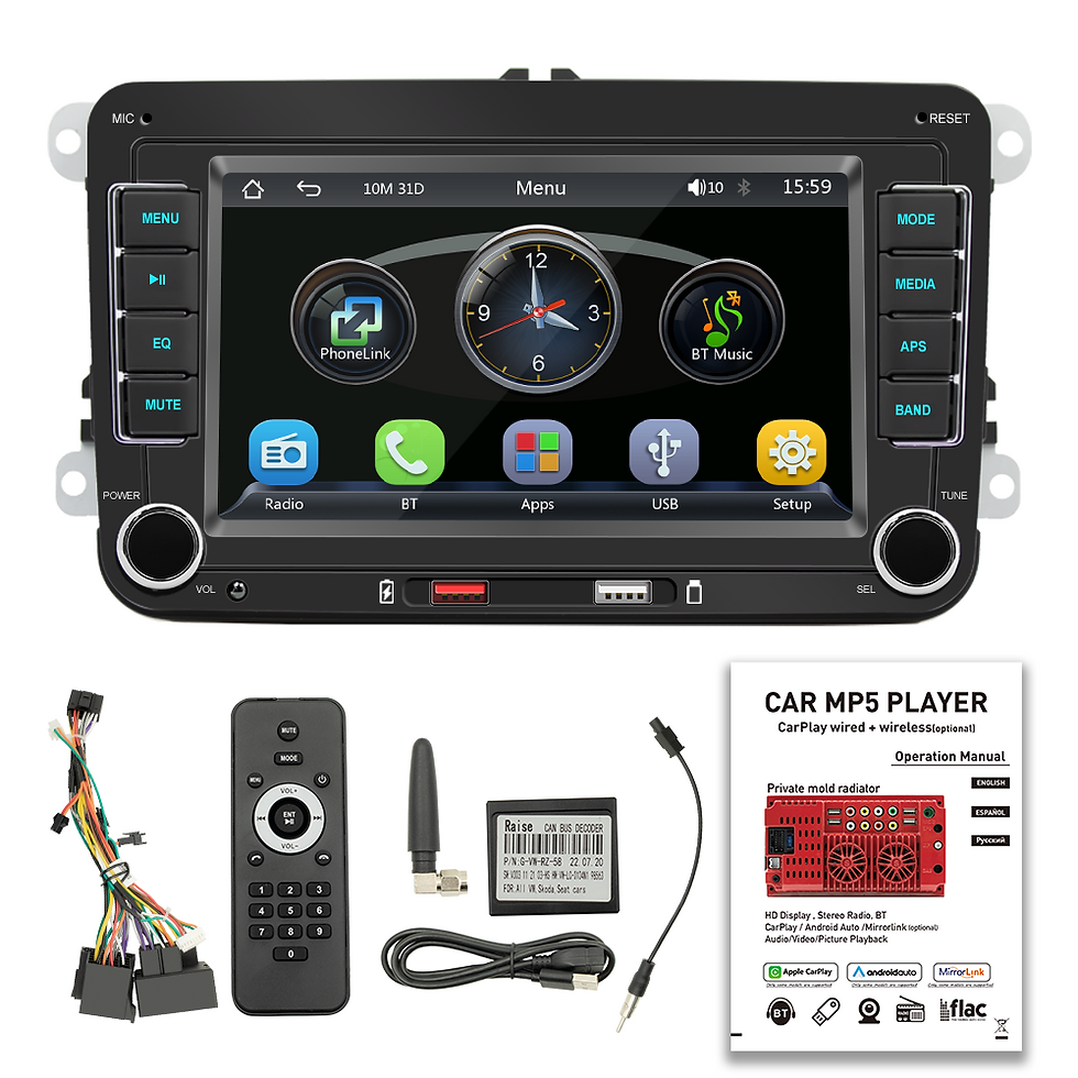 Miniature : BQCC 7" HD Car MP5 Player FM BT Colorful lights RDS Radio Mirrorlink USB chargin