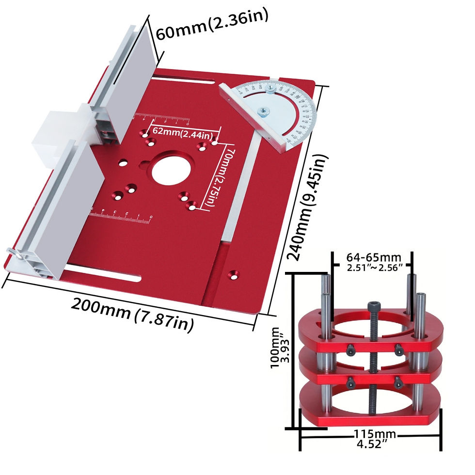 Miniature : Woodworking Router Lift Kit - Aluminum Router Table Insert Plate W/ Miter Gauge 