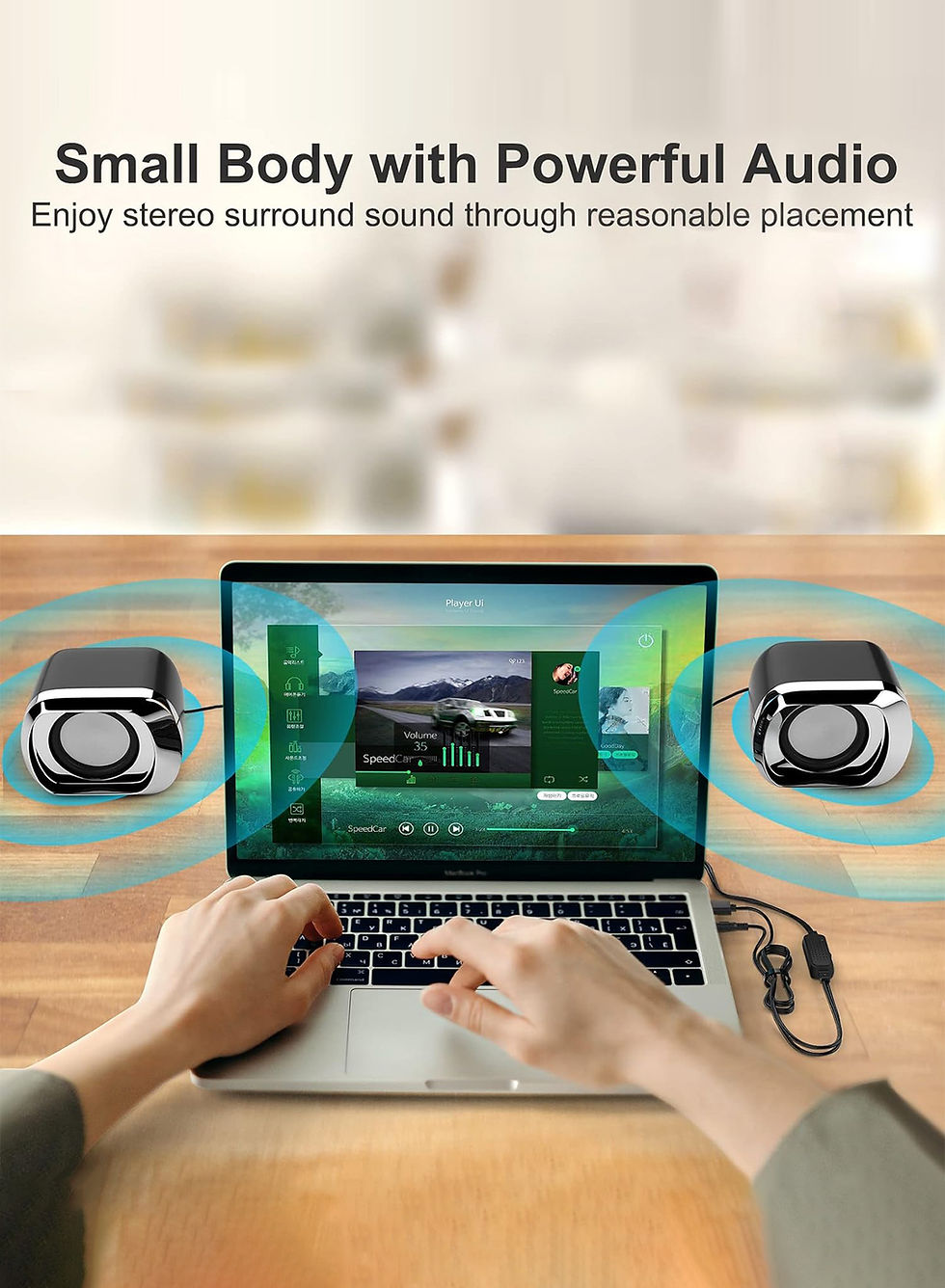 Miniature : Computer Speaker - Compact and Delicate Laptop Speakers with Volume Control and 