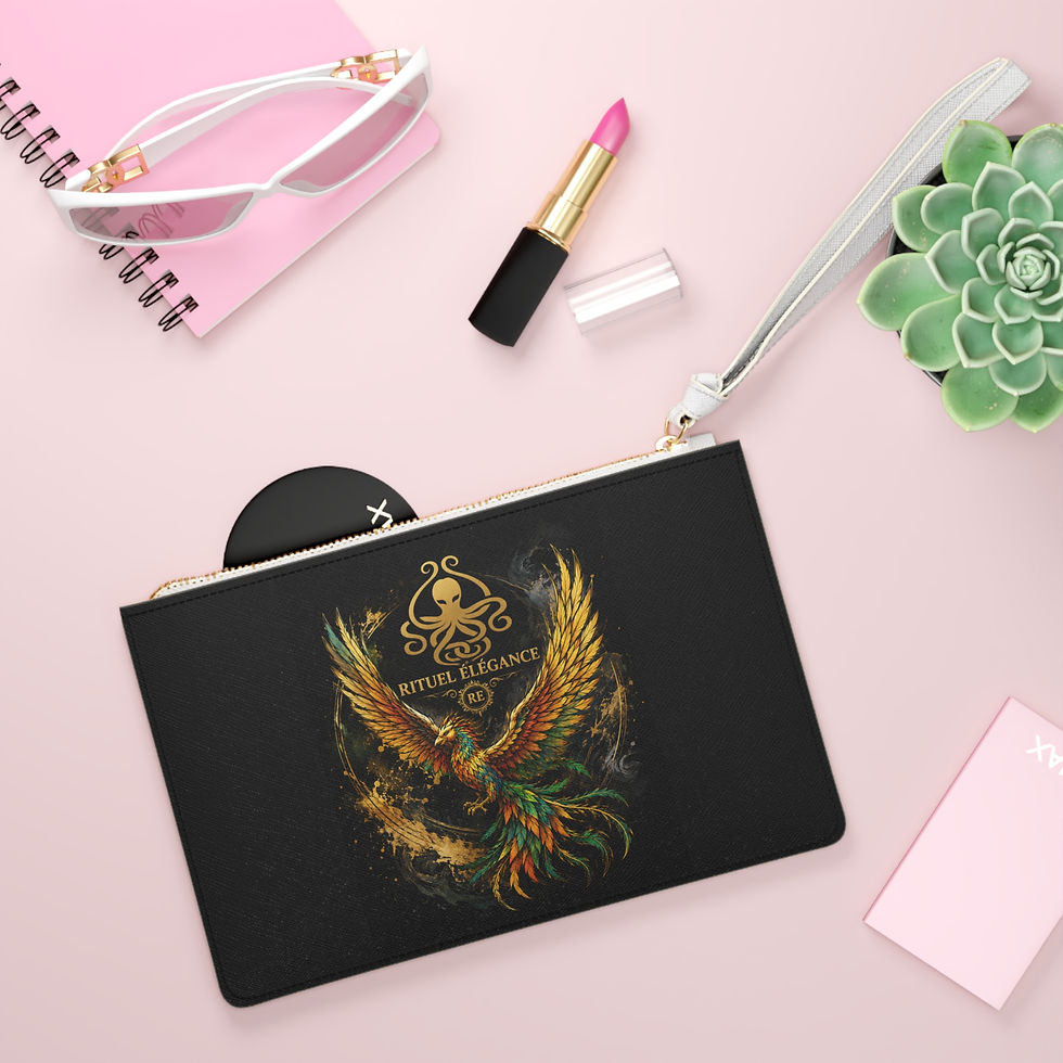 Miniature : Phoenix Clutch Bag — Rituel Elegance Gold Emblem Wristlet