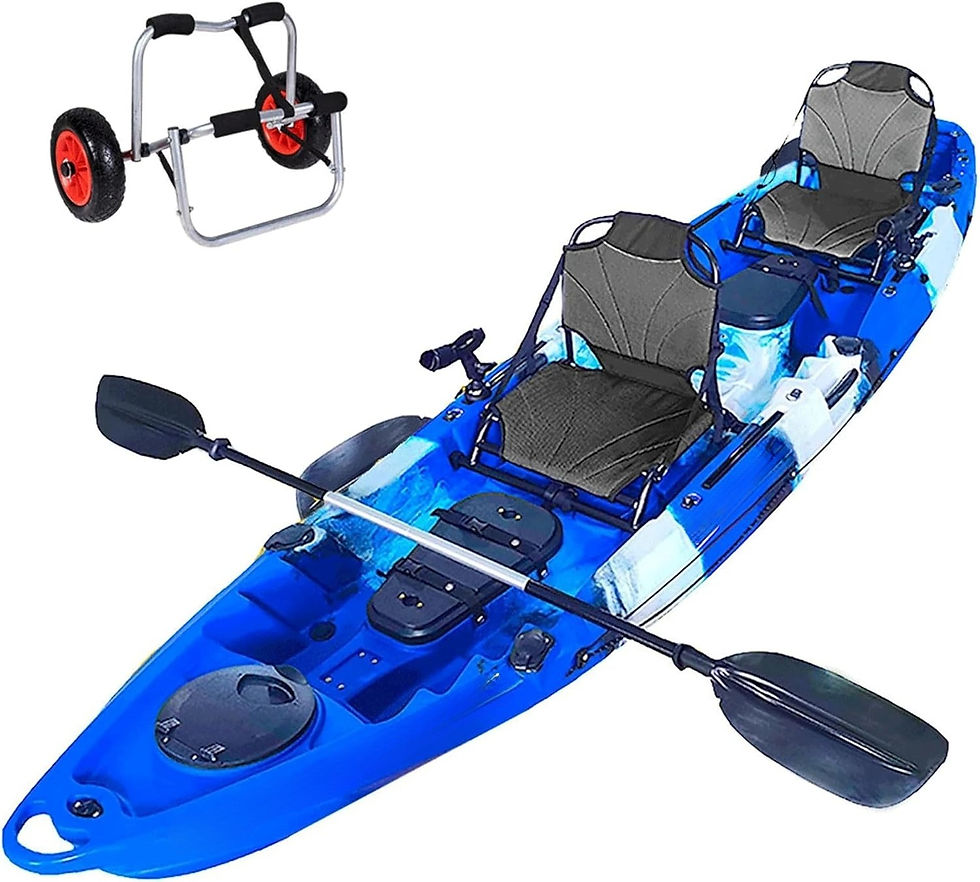 Miniature : Reel Yaks Tandem Fishing Angler Kayak 12.5ft Sit On Top Boat for 2 3 Persons 550