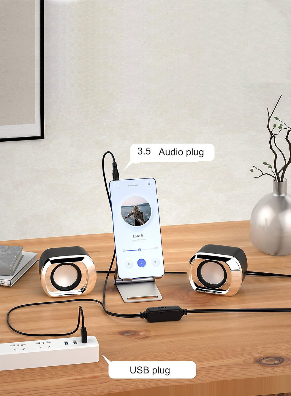 Miniature : Computer Speaker - Compact and Delicate Laptop Speakers with Volume Control and 