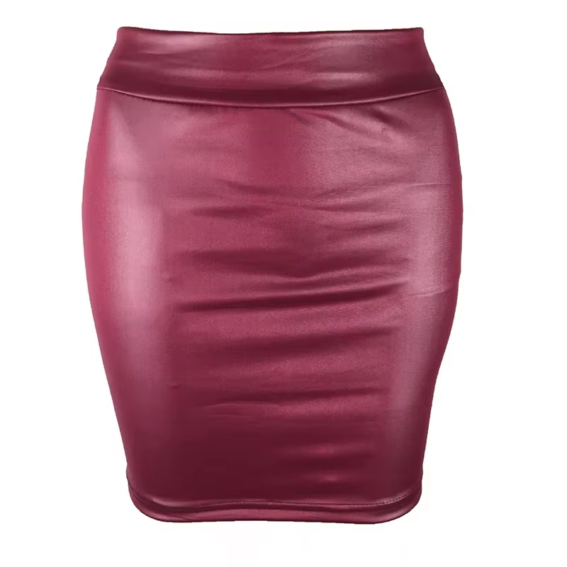 Miniature : Leather Matte Slim Mini Sexy Fashion PU Hot Short High Waist Skirt Korean Nightc