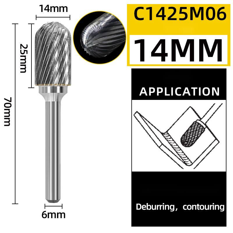 Miniature : 6mm C/CX Type Head Tungsten Carbide Rotary File Tool Point Burr Grinder Abrasive