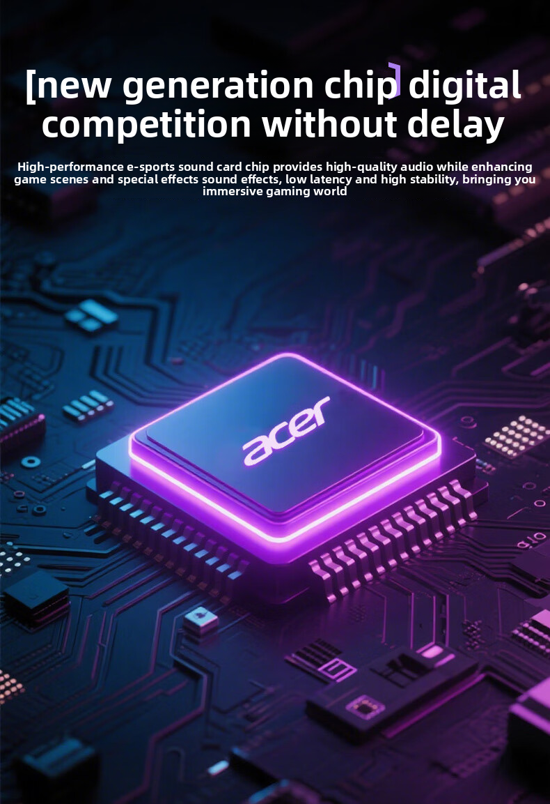Miniature : Acer Gaming Headphones with Mic 7.1 Stereo Virtual Surround LED Light Bass Earph