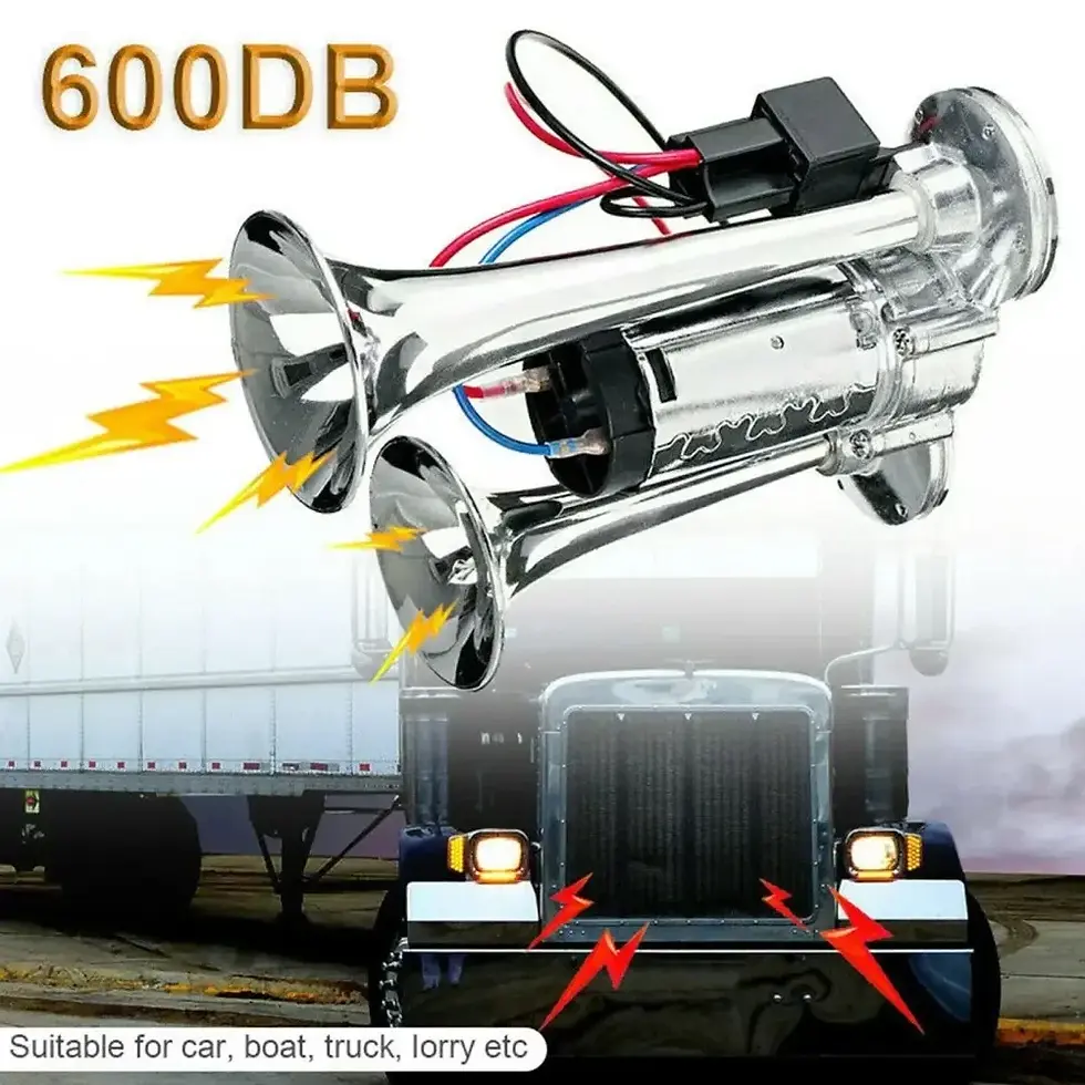 Miniature : 600DB Horn 12V Super Loud Car Electric Horn Dual Trumpets Air Horn Speaker For C