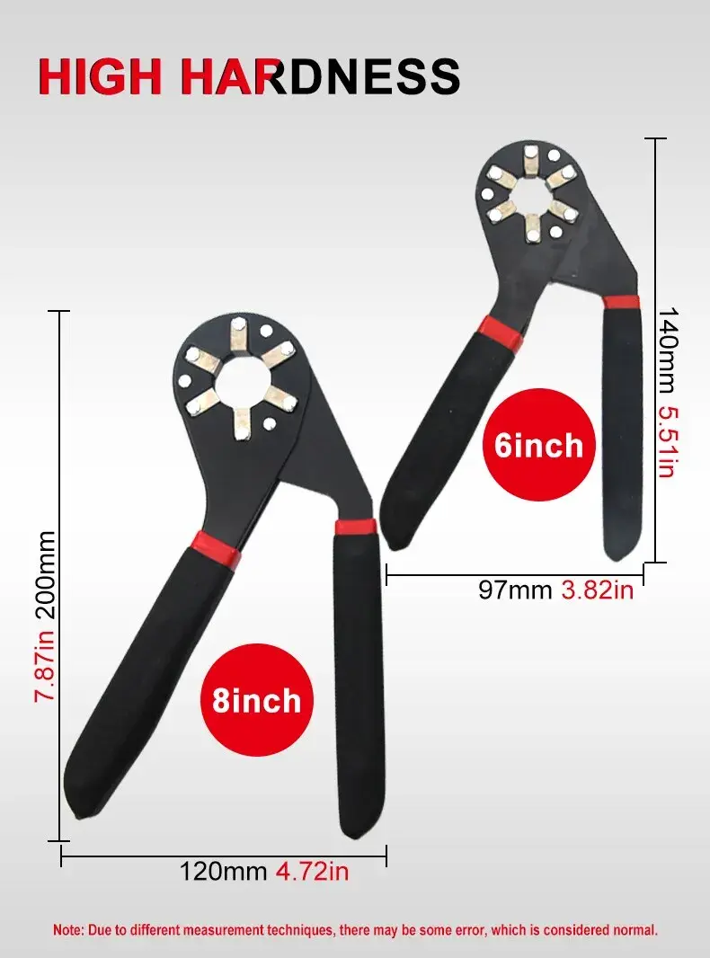 Miniature : 6/8 Inch Magic Wrench Household Maintenance Adjustable Twisting Hand Clamping So