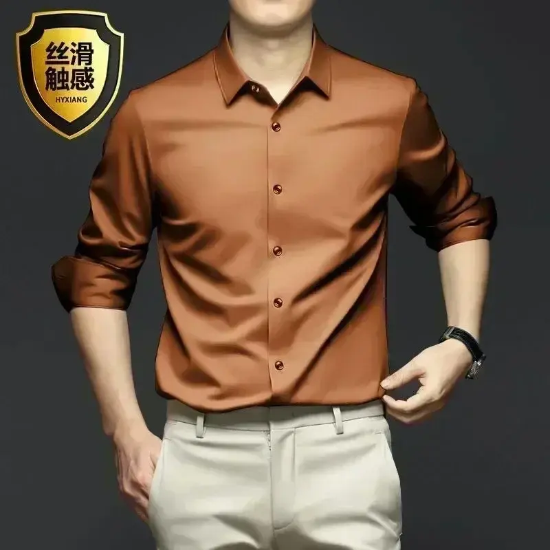 Miniature : Men's White Shirt Long Sleeve Non iron Business Dress Slim Fit Korean Version Pr