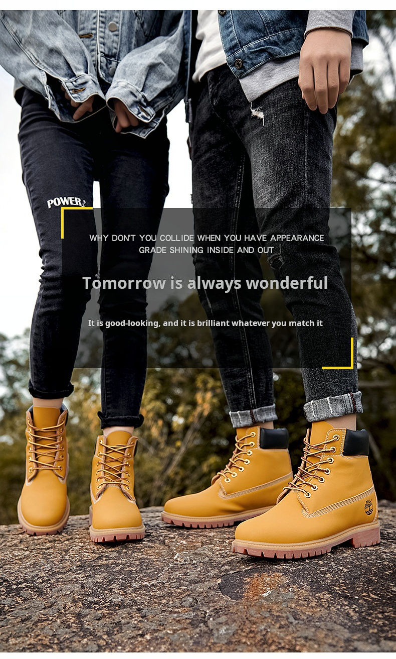 Miniature : Boots Men High Top Boots Men's Leather Shoes Winter Fashion Shoes Outdoor Sneake