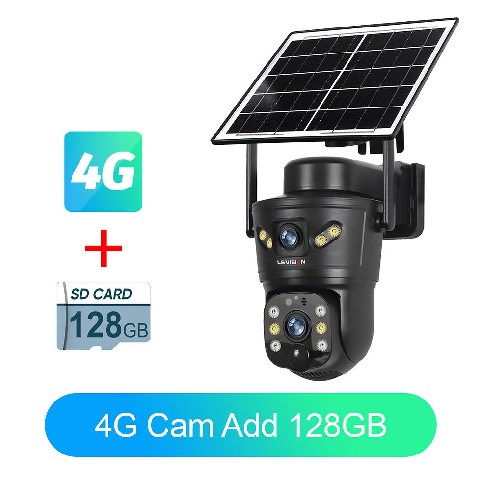 Miniature : LS VISION 4G /WIFI Outdoor Solar Camera 8MP Dual Lens PIR Sim Card built in Nigh
