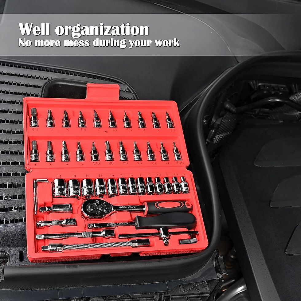 Miniature : FOCSE 46 Pieces 1/4 Inch Drive Socket Ratchet Wrench Set, With Bit Socket Set, M