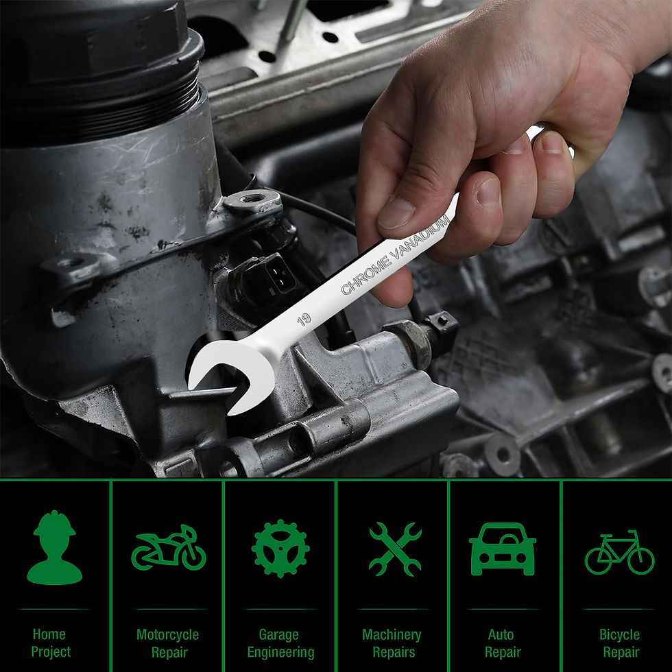 Miniature : WOZOBUY 8mm-19mm Swivel Head Socket Spanner Open End Combination Wrench Auto Car