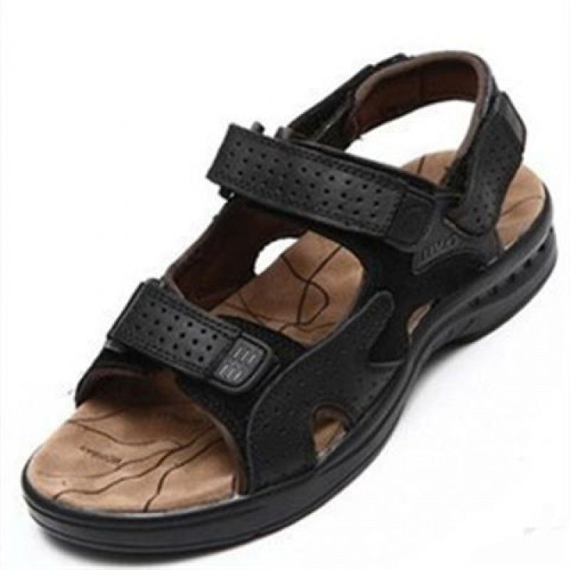Miniature : New Brand Classic Mens Sandals Summer Genuine Leather Sandals Men Outdoor Casual