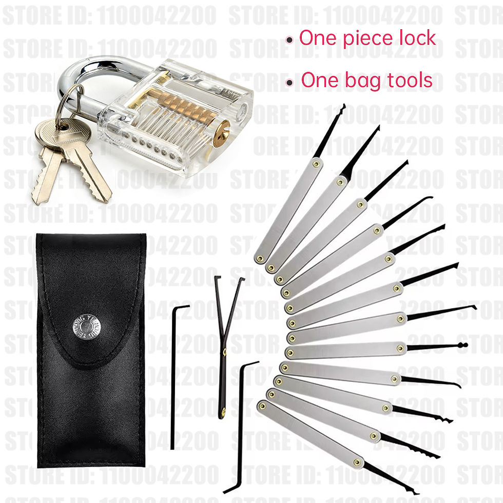 Miniature : 15PCS Lock Service Training Tools Kit with Transparent Practice Padlock Compact 