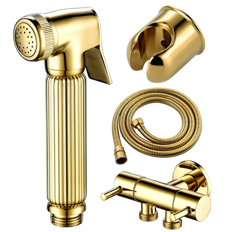 Miniature : Bathroom Golden Spray Gun Premium Bathroom Sprayer Toilet Set
