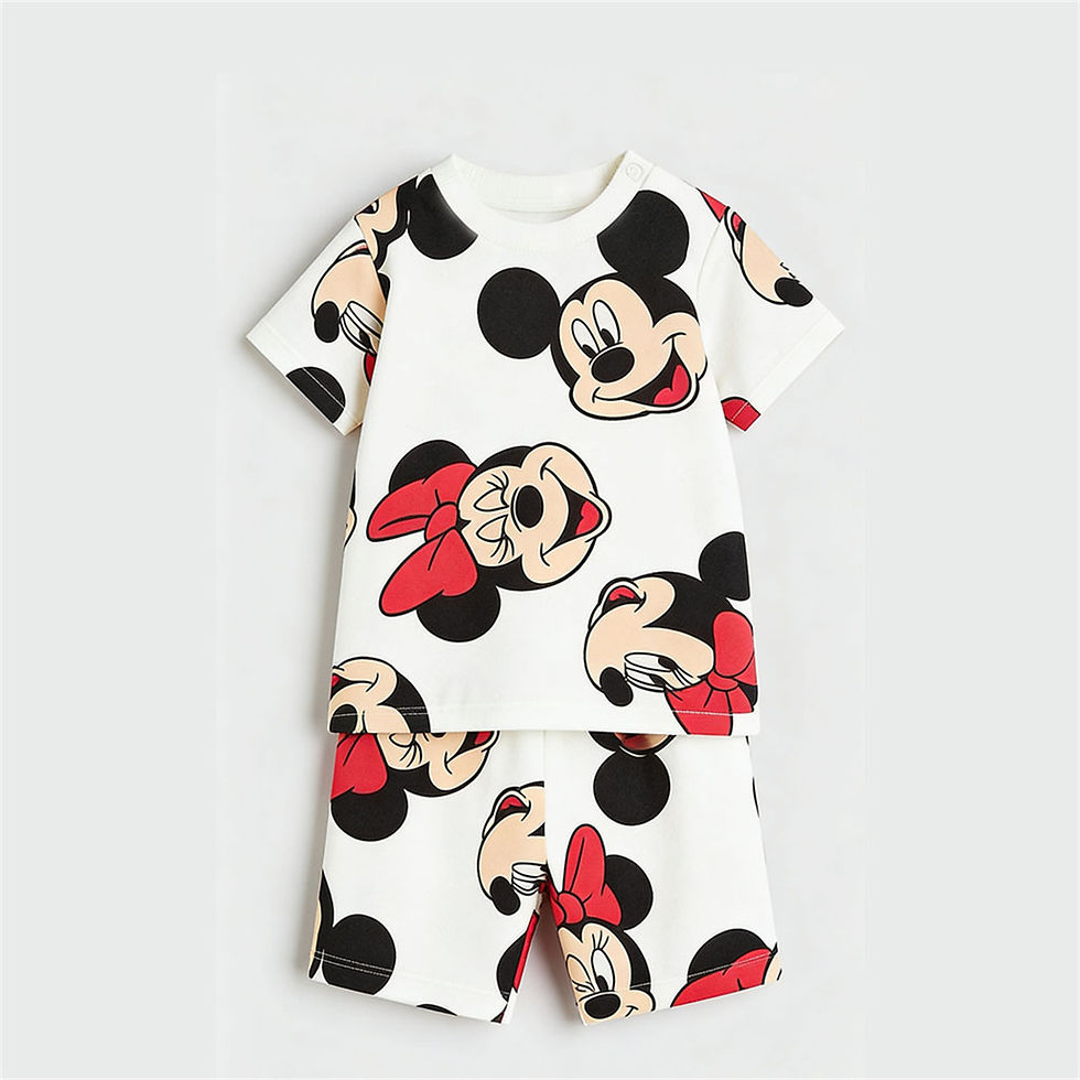 Miniature : Disney Costume Full Print Outfits Boys And Girls Summer Clothing Lovely Tshirt+S