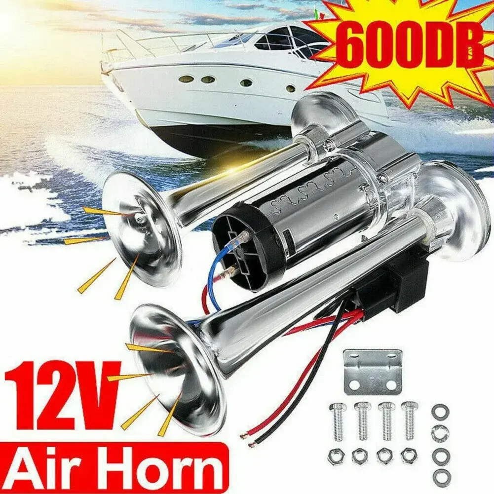 600DB Horn 12V Super Loud Car Electric Horn Dual Trumpets Air Horn Speaker For C