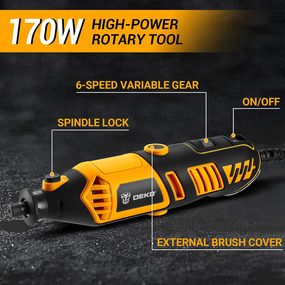 Miniature : DEKO 220v Rotary Tool Kit Power Hand Rotary Tools Mini for Wood/Metal, Electric 