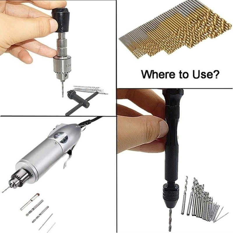 Miniature : 50/100Pcs 1/1.5/2/2.5/3mm Titanium Plated High-speed Steel Titanium Coated Drill