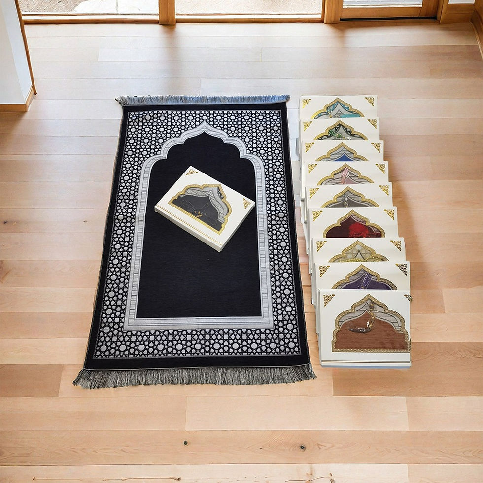 Miniature : Islamic Gifts 70x110cm Muslim Prayer Rug Rectangle Foldable Prayer Mat Set Ethni