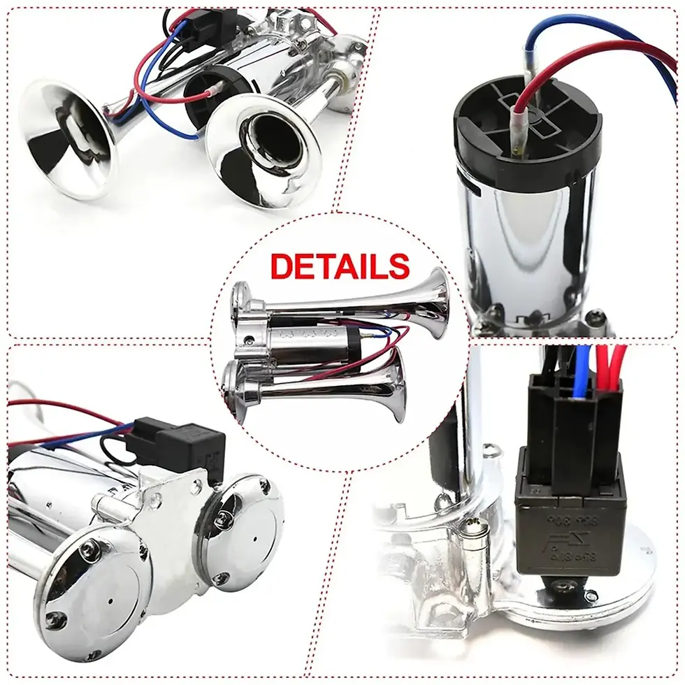 Miniature : 600DB Horn 12V Super Loud Car Electric Horn Dual Trumpets Air Horn Speaker For C