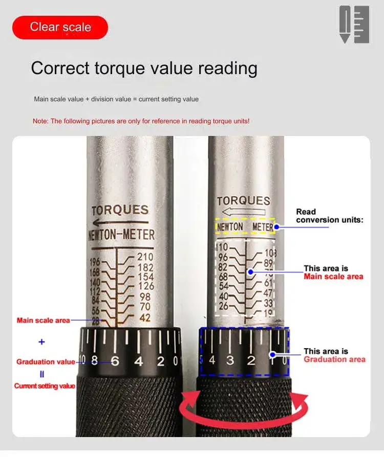 Miniature : 10-210N.m Torque Wrench 1/2"  Precise Reversible Ratchet Torques Key Professiona