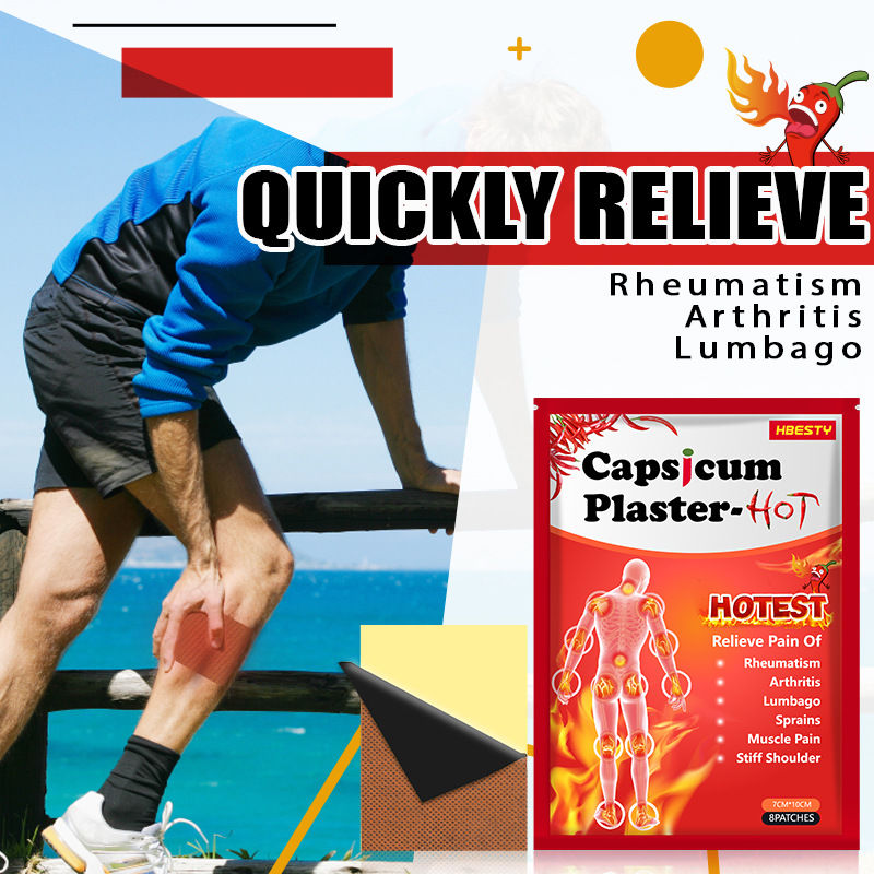 Miniature : 8pcs Lumbar Discomfort Self-heating Relief Patches Cervical Joint Therapy Sticke