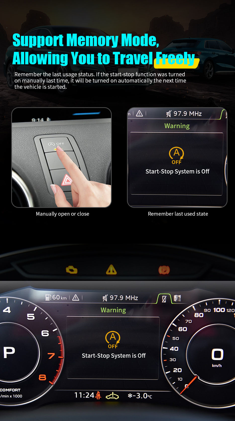 Miniature : For AUDI A1 2011-2018 Car Automatic Stop Start Engine System Off Close Control S