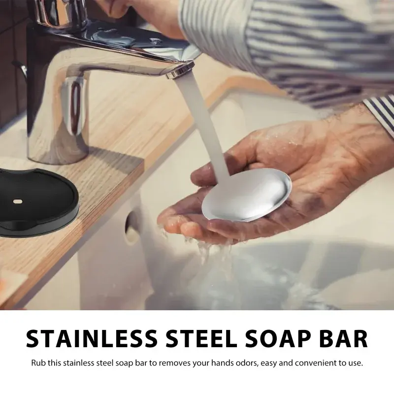 Miniature : New Oval Hand Washer 304 Stainless Steel Deodorant Soap Metal Soap for Deodorizi