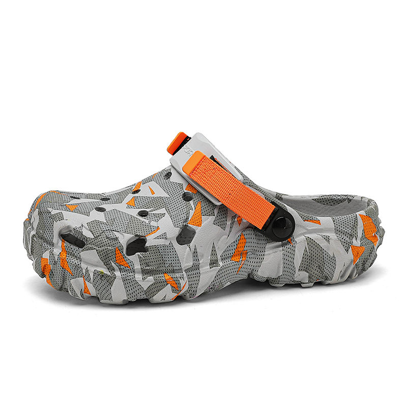 Miniature : New Men's Clogs Slippers Sandal Men Garden Shoes Flat Camouflage Sandals Male Sn