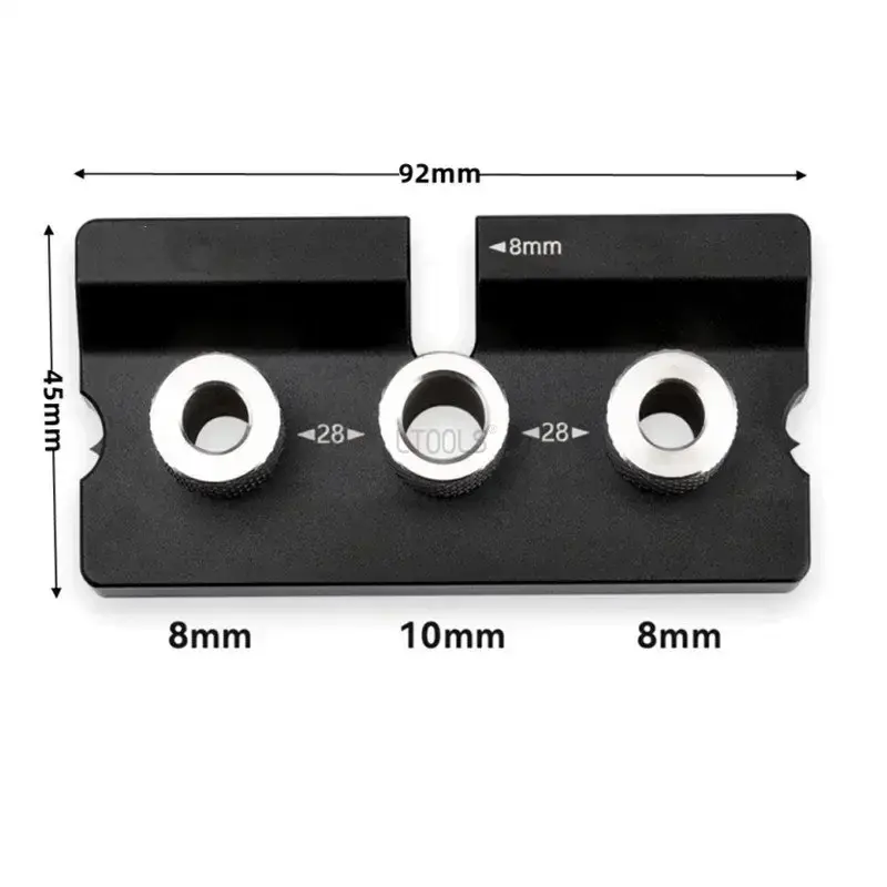 Miniature : Adjustable Doweling Jig Woodworking Pocket 3 in 1 Hole Jig 8MM 10MM Bushes Drill