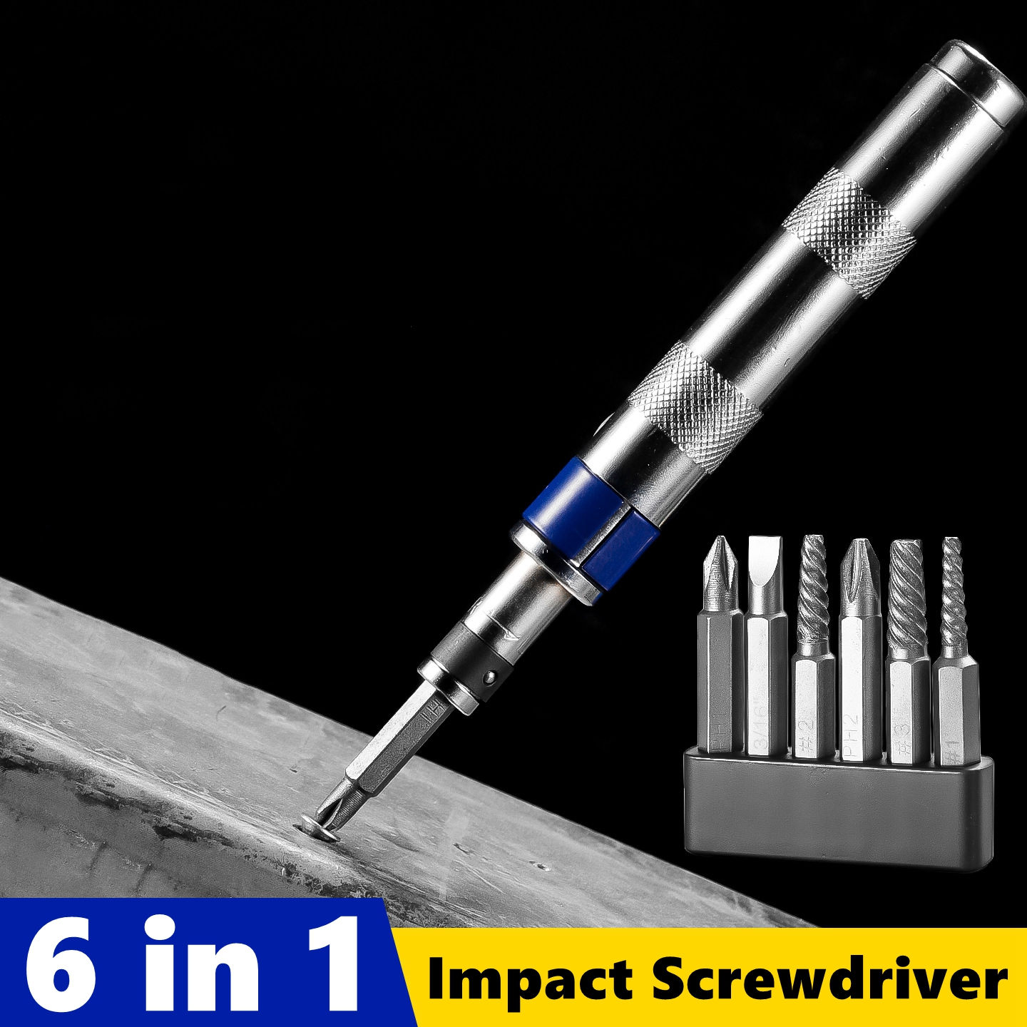 6 in 1 Impact Screwdriver Impact Drive Rusted Stuck Broken Fasteners Remover Scr