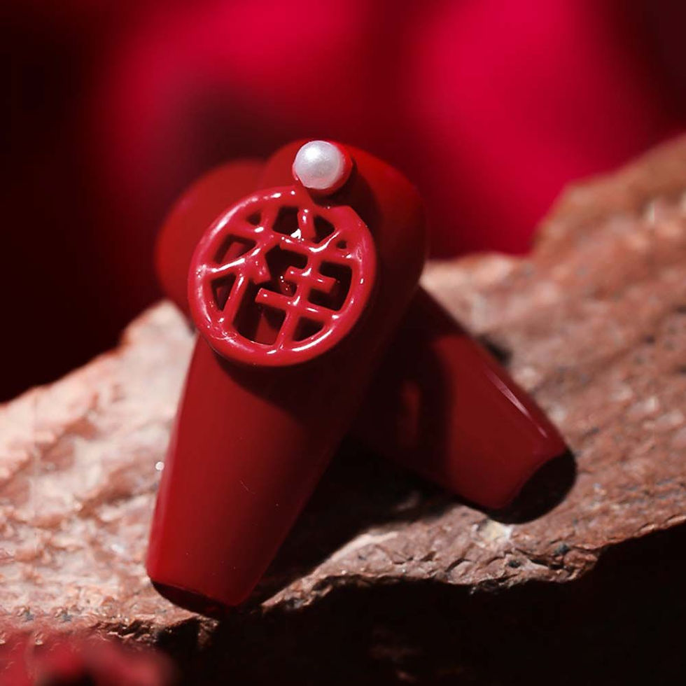 Miniature : Red Manicure Tool Chinese knot Auspicious Fortune Nail Art Alloy Jewelry DIY Nai