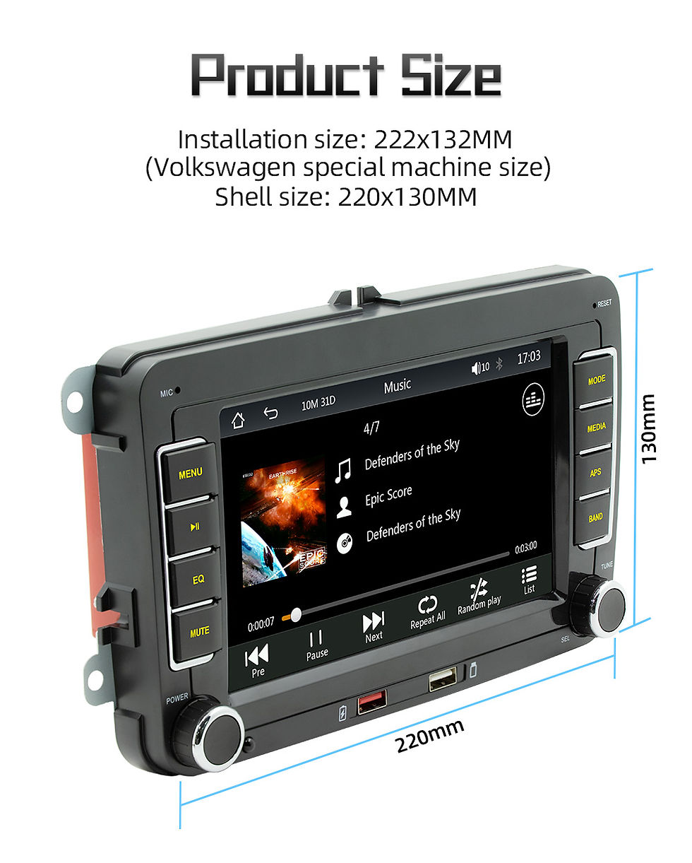 Miniature : BQCC 7" HD Car MP5 Player FM BT Colorful lights RDS Radio Mirrorlink USB chargin