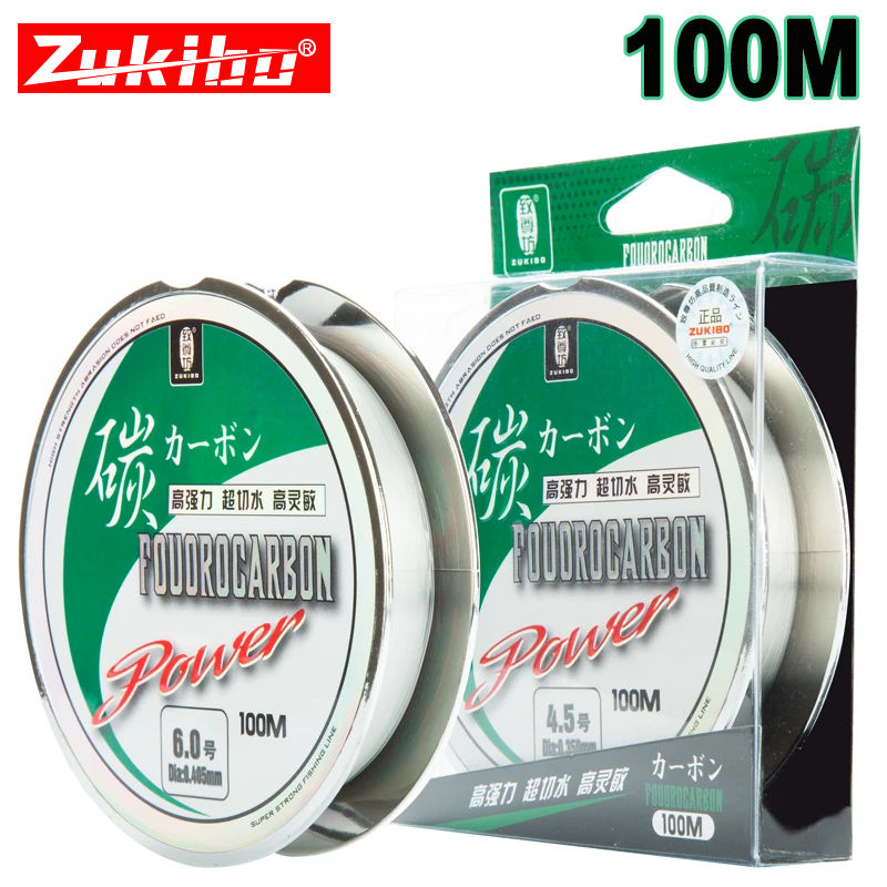 Miniature : ZUKIBO 50M100M 100% Fluorocarbon Fishing Line Japanese Imported Carbon Fiber Lin