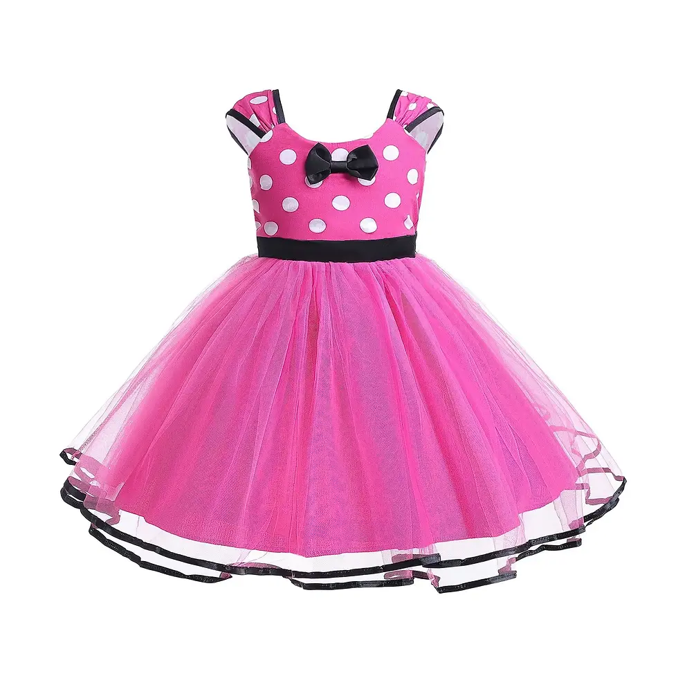 Miniature : Minni Mouse Baby Girls Dress Fancy Birthday Party Cosplay Costume Polka Dot Cute
