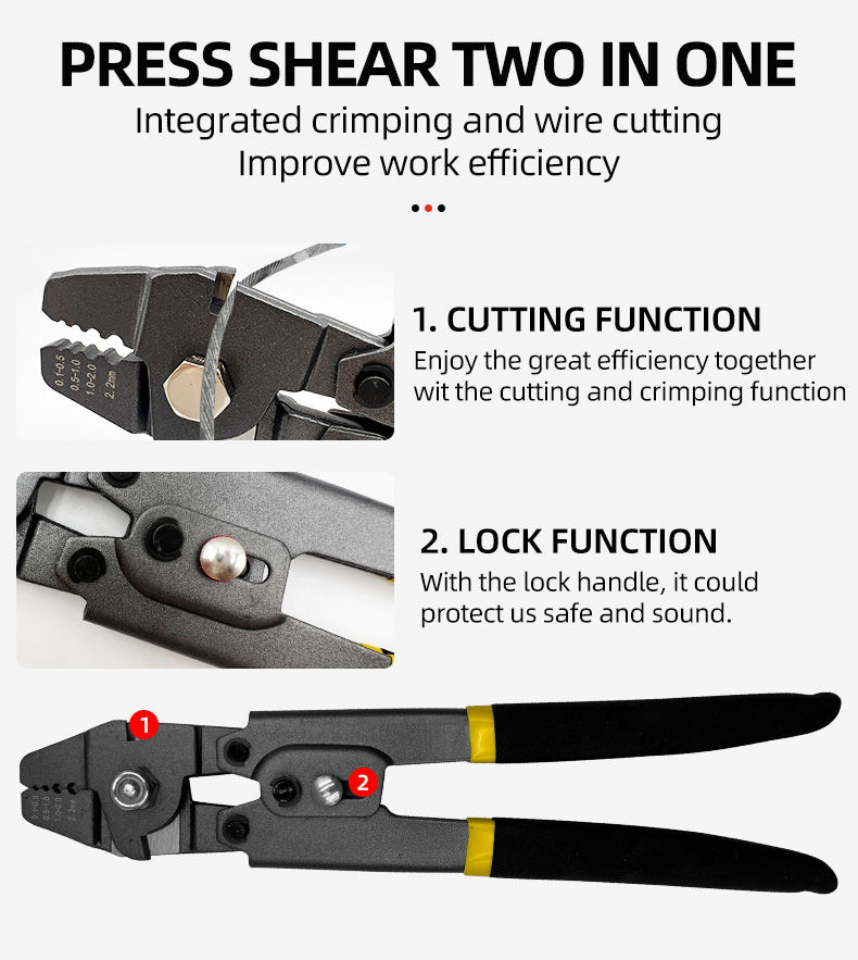 Miniature : Shareshark Nylon Line Aluminum Copper Tube Crimping Pliers for Sea Fishing Boat 