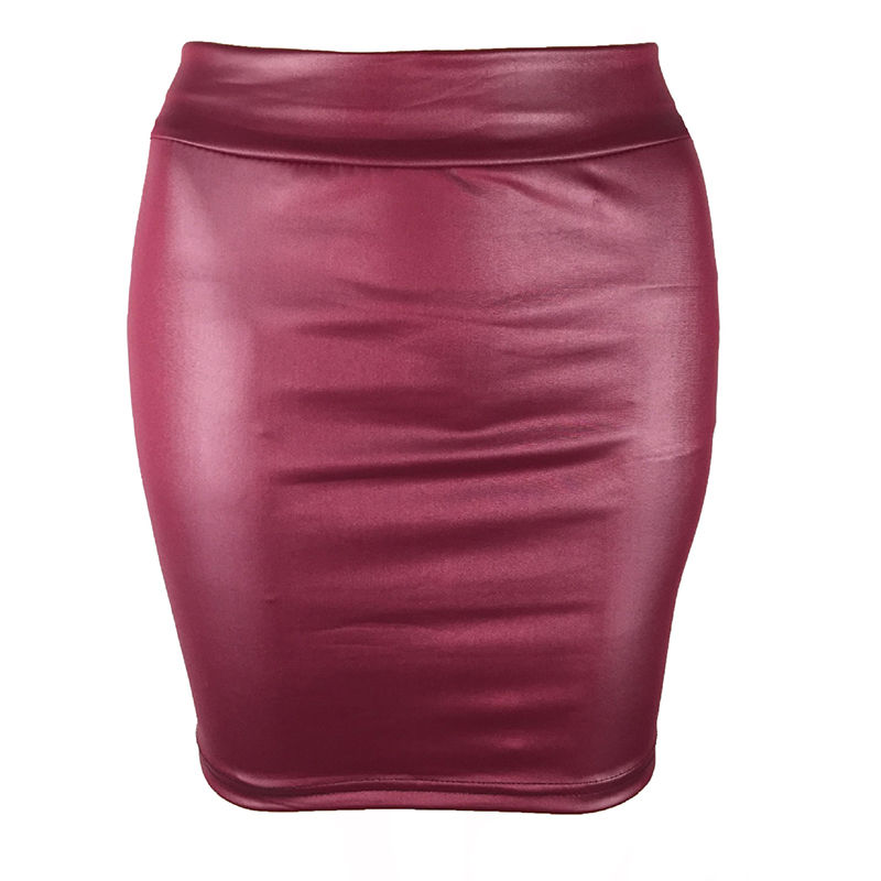 Miniature : Leather Matte Slim Mini Sexy Fashion PU Hot Short High Waist Skirt Korean Nightc