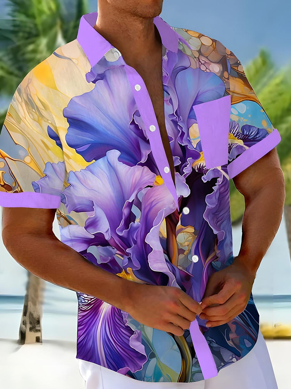 Miniature : New Hawaii Spring/Summer Fashion Leisure Street Walk Tourist Beach Printed Full 